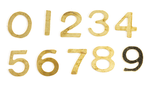 Brass Numbers 0-9